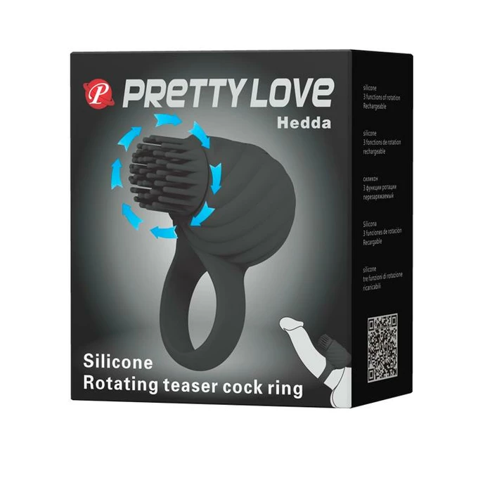 Pretty Love Hedda Rotating Teaser Cock Ring - Elastyczny pierścień erekcyjny z rotującą główką