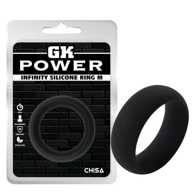 GK Power Infinity Silicone Ring M - Elastyczny pierścień erekcyjny podwójny