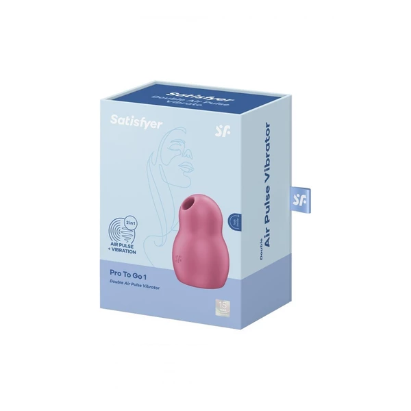 Satisfyer Pro To Go 1 Red - Wibrator soniczny do łechtaczki z wibracjami, Czerwony
