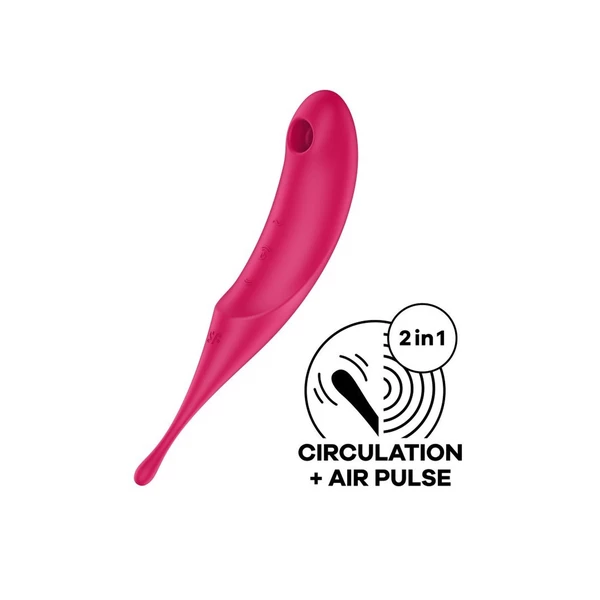 Satisfyer Twirling Pro Red - Wibrator soniczny i punktowy 2w1, Czerwony