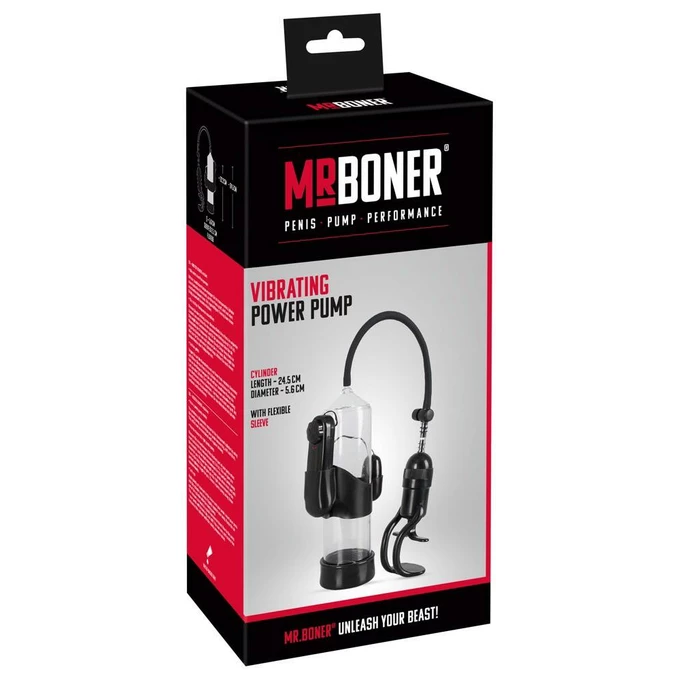 Mister Boner Mrboner Vibrating Power Pump - Pompka do penisa z wibracjami
