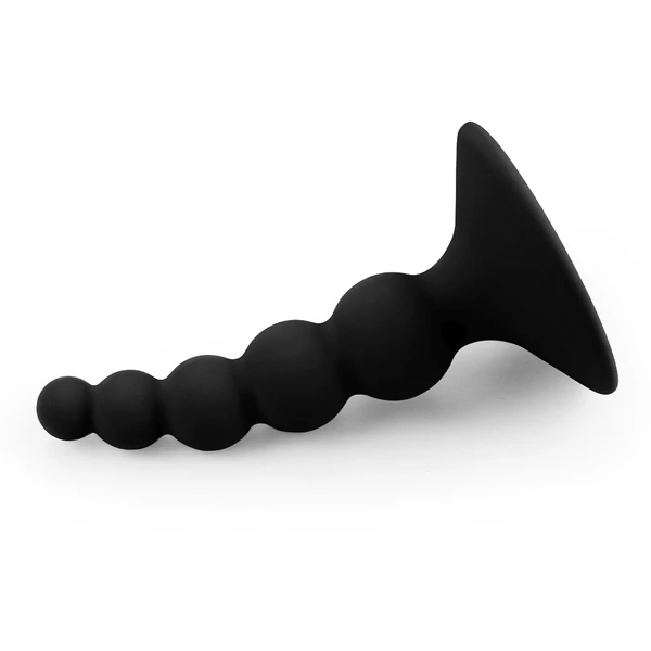 Lovetoy Lure Me Beaded Anal Plug Black - Koraliki analne na przyssawce