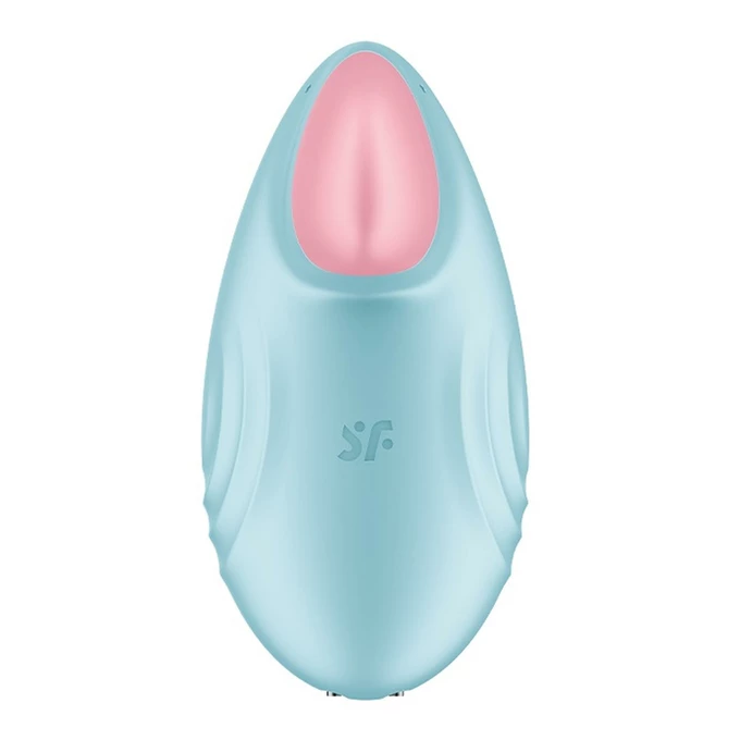 Satisfyer Tropical Tip Light Blue - Wibrator łechtaczkowy sterowany aplikacją mobilną, Niebieski