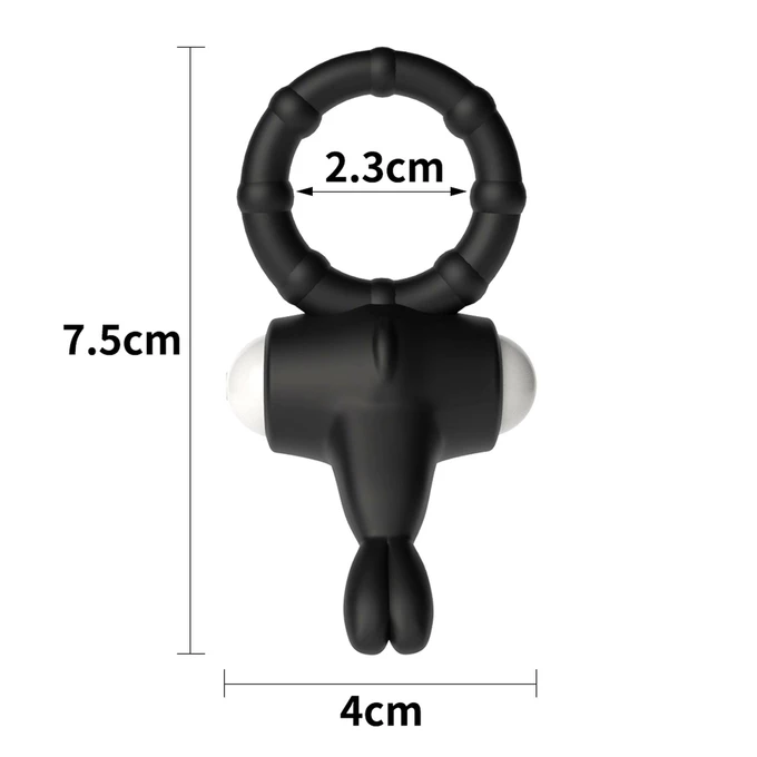 Lovetoy Power Clit Silicone Cockring Black 3 - Wibrujący pierścień erekcyjny