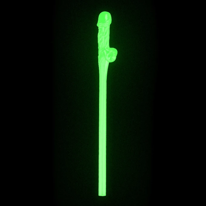 Lovetoy Glow In The Dark Willy Straws – Pack Of 9 słomki