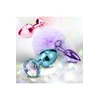 Nixie Set Pom Pom And Jewel Inlaid Purple Metallic - Zestaw korków analnych, Fioletowy