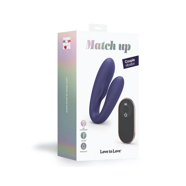 Love to Love Match Up Midnight Indigo - Wibrator dla par z pilotem, Niebieski
