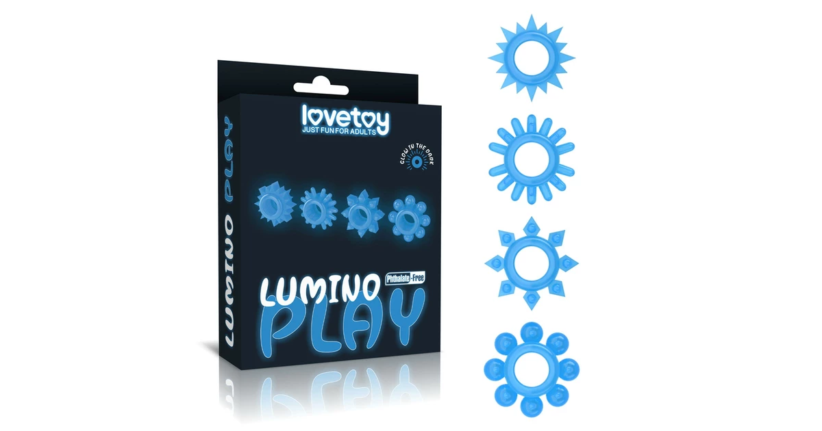 Lovetoy Lumino Play Penis Ring - Zestaw elastycznych pierścieni ...