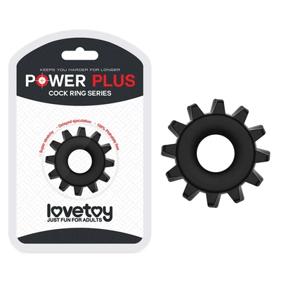 Lovetoy Power Plus Cockring Black 2 - Elastyczny pierścień erekcyjny