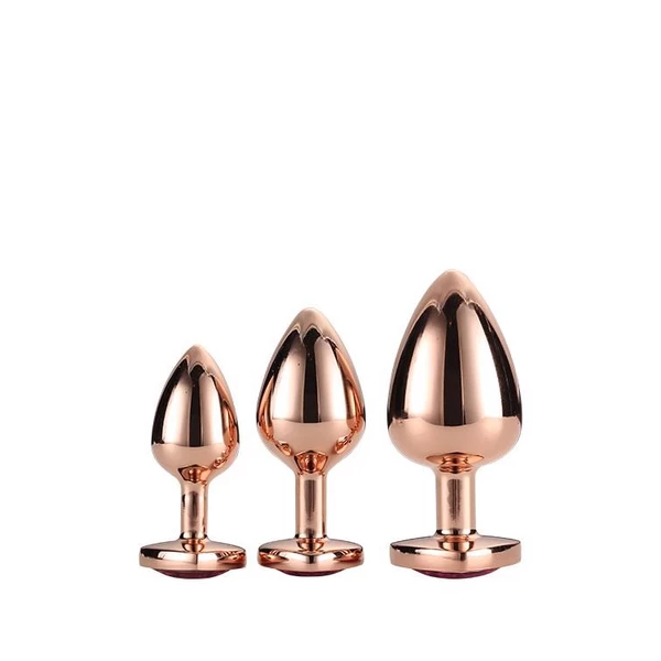 Dream Toys Gleaming Love Rose Gold Plug Set - Zestaw korków analnych, Złoty
