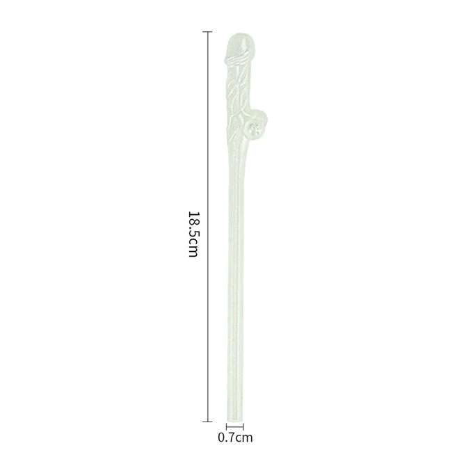 Lovetoy Glow In The Dark Willy Straws – Pack Of 9 słomki