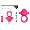 Lovetoy Power Clit Duo Silicone Cockring Pink - Wibrujący pierścień erekcyjny, Różowy