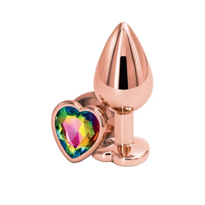 NS Novelties Rear Assets Rose Gold Heart M Multicolor - Korek analny z kamieniem ozdobnym