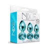 Nixie  Trainerâ Set, Blue Metallic - Zestaw korków analnych z kryształem, Niebieski