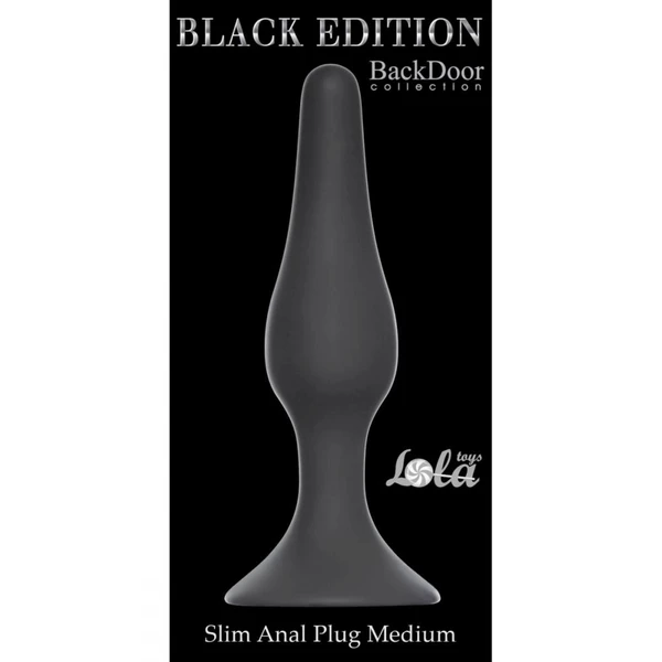 Lola Toys Slim Anal Plug Medium Black - korek analny