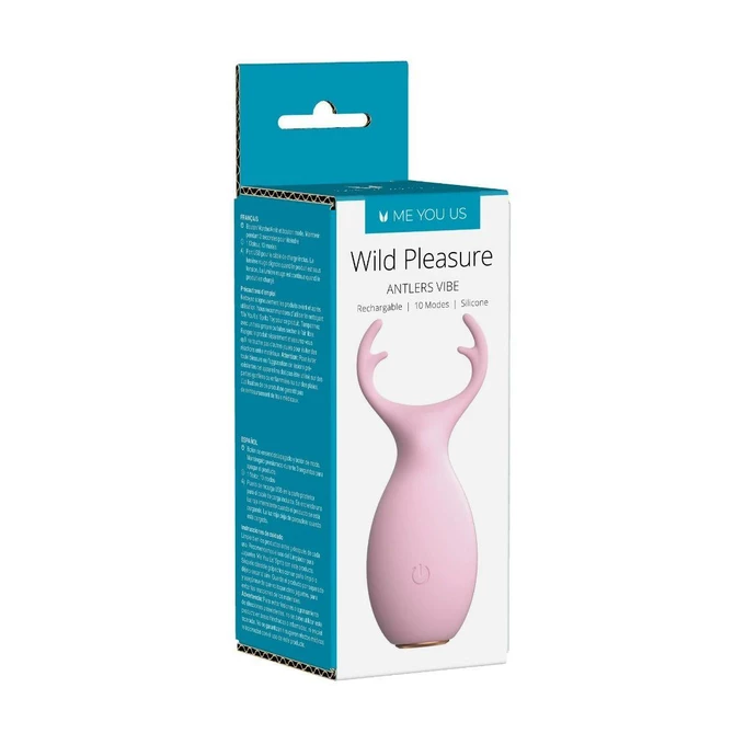 Me You Us Wild Pleasure Antlers Vibrator Pink - Wibrator łechtaczkowy