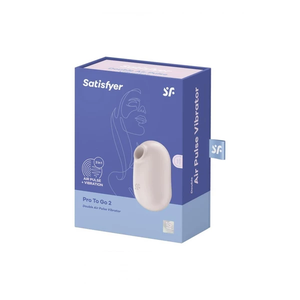 Satisfyer Pro To Go 2 Beige - Wibrator soniczny do łechtaczki z wibracjami, Beżowy