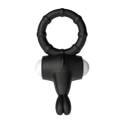 Lovetoy Power Clit Silicone Cockring Black 3 - Wibrujący pierścień erekcyjny