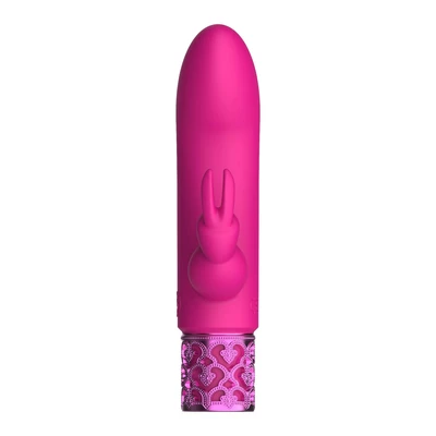 Royal Gems Dazzling Rechargeable Silicone Bullet Pink - Wibrator króliczek, Różowy