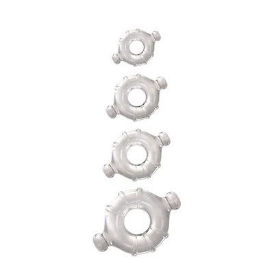 NS Novelties Renegade Vitality Rings Clear - Zestaw elastycznych pierścieni erekcyjnych