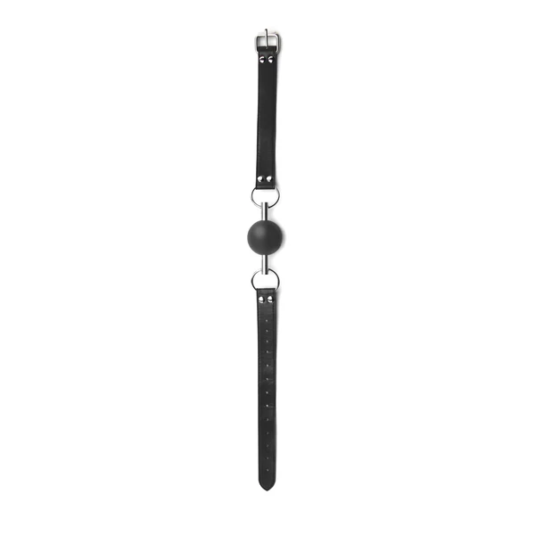 Ouch! Solid Ball Gag With Bonded Leather Straps - Knebel z kulką