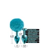 Nixie Set Pom Pom And Jewel Inlaid Blue Metallic - Zestaw korków analnych, Niebieski