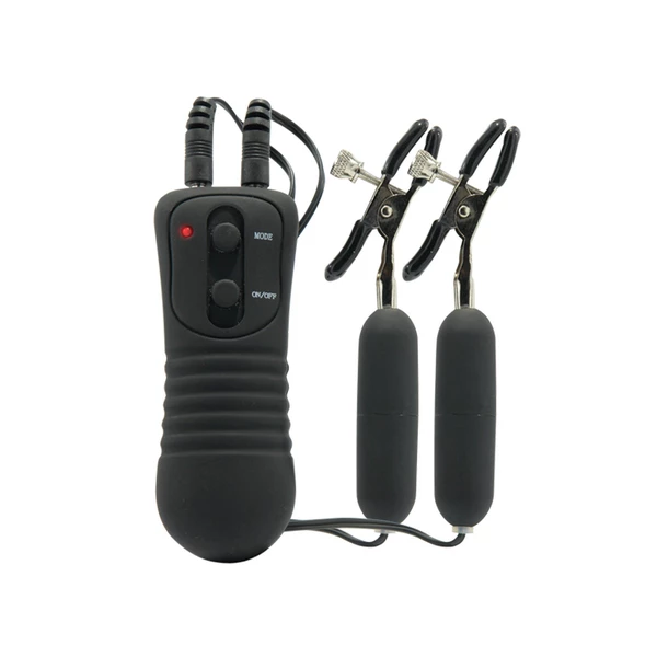 Pipedream Vibrating Nipple Clamps Black - Wibrujące zaciski na sutki