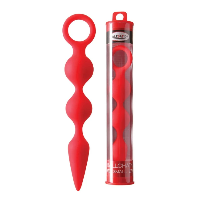 Malesation Ballchain Small Red - Koraliki analne, Czerwony