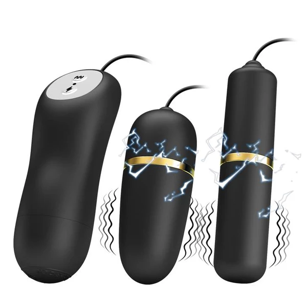 Pretty Love Double Vibro Bullets - Wibrator jajeczko z elektrostymulacją