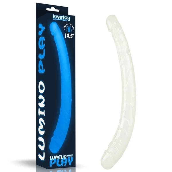 Lovetoy 14.5' Lumino Play Double Dildo - Podwójne dildo świecące w ciemności