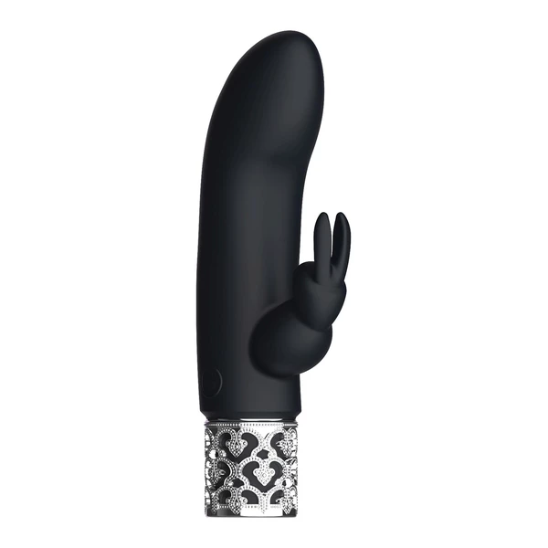 Royal Gems Dazzling Rechargeable Silicone Bullet Black - Wibrator króliczek, Czarny