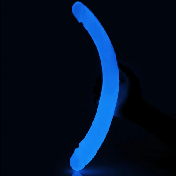 Lovetoy 14.5' Lumino Play Double Dildo - Podwójne dildo świecące w ciemności