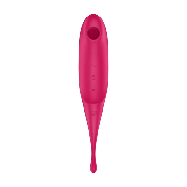 Satisfyer Twirling Pro Red - Wibrator soniczny i punktowy 2w1, Czerwony