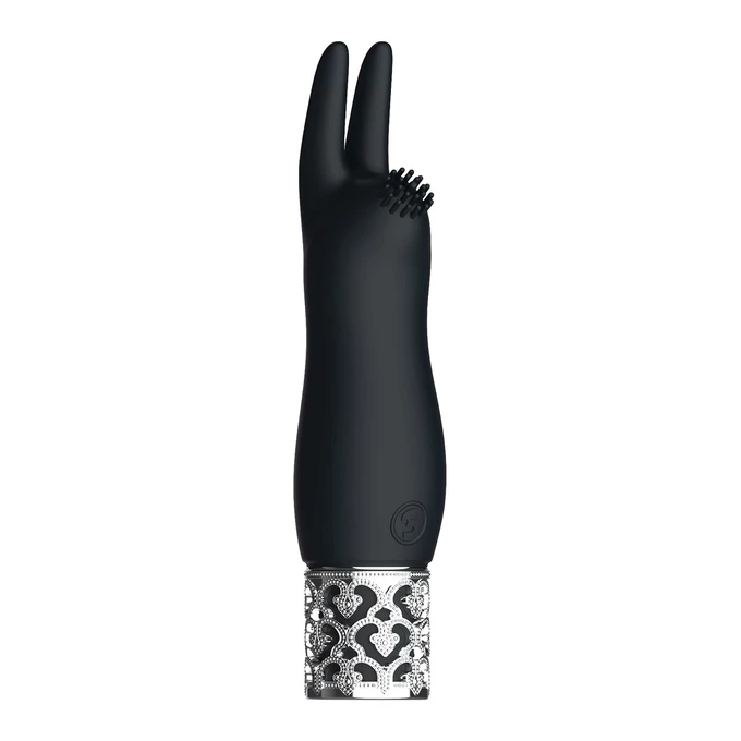 Royal Gems Elegance Rechargeable Silicone Bullet Black - Wibrator łechtaczkowy, Czarny