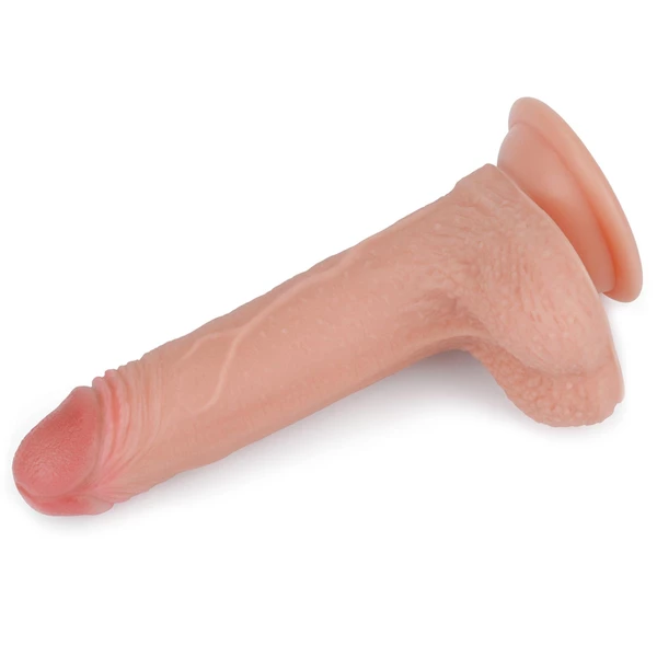 Lovetoy 7' Dual Layered Platinum Silicone Cock - Dildo klasyczne na przyssawce