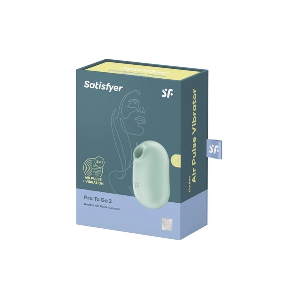 Satisfyer Pro To Go 2 Mint - Wibrator soniczny do łechtaczki z wibracjami, Zielony