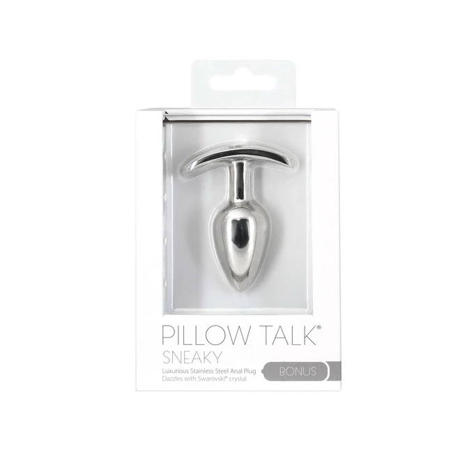 Pillow Talk Sneaky Stainless Steel Butt Plug - Korek analny z biżuterią Swarovski