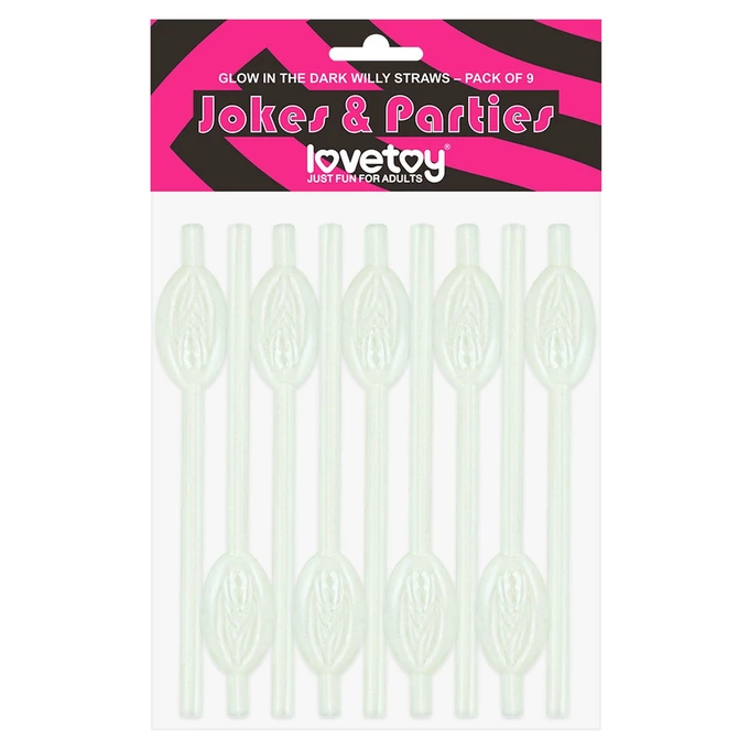 Lovetoy Glow In The Dark Pussy Straws – Pack Of 9 słomki
