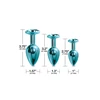 Nixie  Trainerâ Set, Blue Metallic - Zestaw korków analnych z kryształem, Niebieski