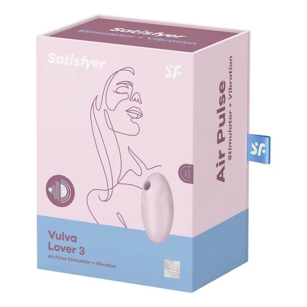Satisfyer Vulva Lover 3 Pink - Wibrator soniczny do łechtaczki z wibracjami, Różowy