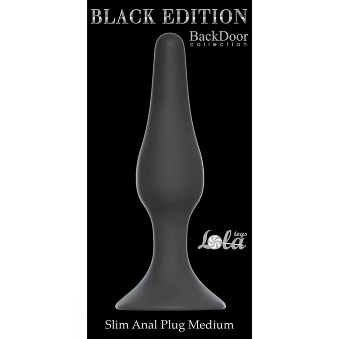 Lola Toys Slim Anal Plug Medium Black - korek analny
