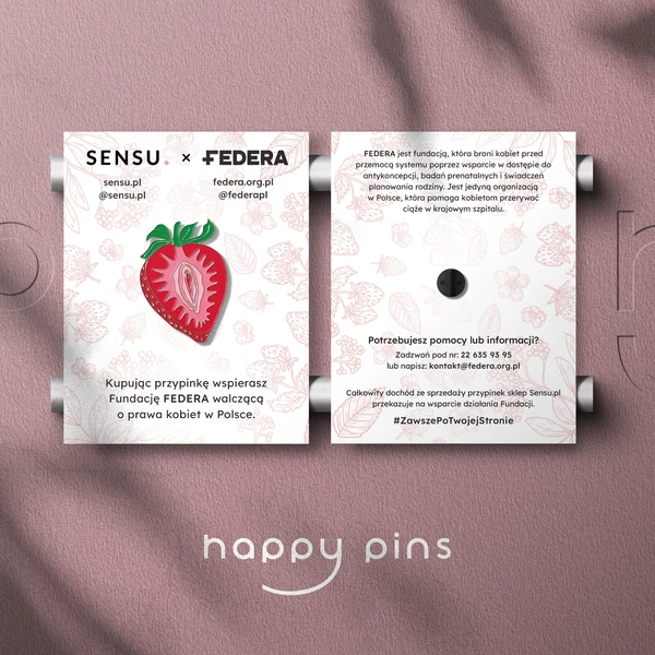 Charytatywna przypinka - Kup i razem wesprzyjmy fundację Federa - Truskawka