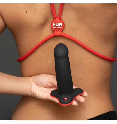 Fun Factory Amor - Dildo 13 cm, czarno - czerwone z przyssawką