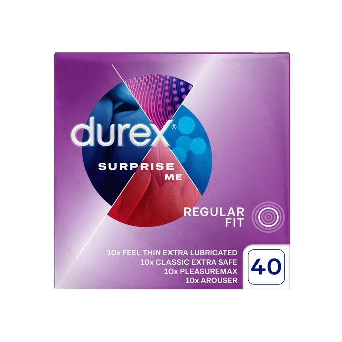 Durex Surprise me - Mix prezerwatyw, 40 szt.