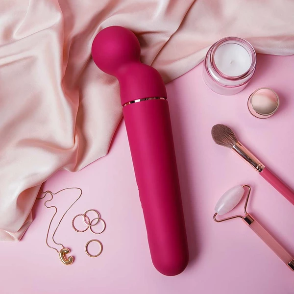 Satisfyer Planet Wand-er berry + rosegold - Wibrator typu Wand, Bordowy