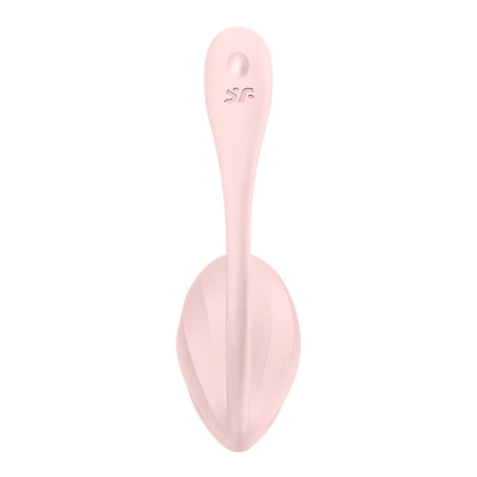 Satisfyer Ribbed Petal - Wibrujące jajeczko, sterowane pilotem i aplikacją, Jasnoróżowy