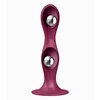 Satisfyer Double Ball-R - Dildo klasyczne z przyssawką, Czerwone