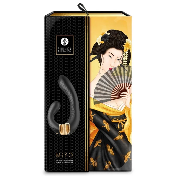 Shunga Miyo Intimate Massager Black - Wibrator króliczek, Czarny