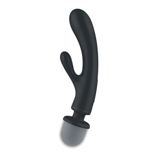 Satisfyer Triple lover - potrójny wibrator, króliczek + wand, szary
