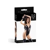 Glossy Alesandra - Body wetlook z koronką, czarne